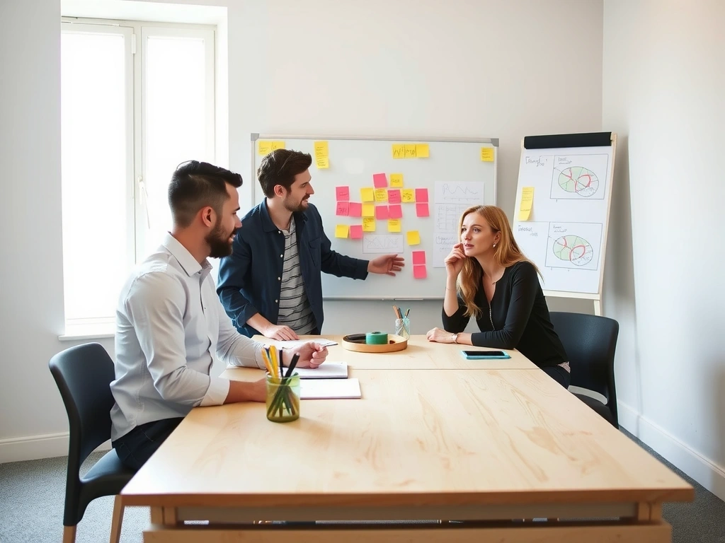 Équipe en réunion créative